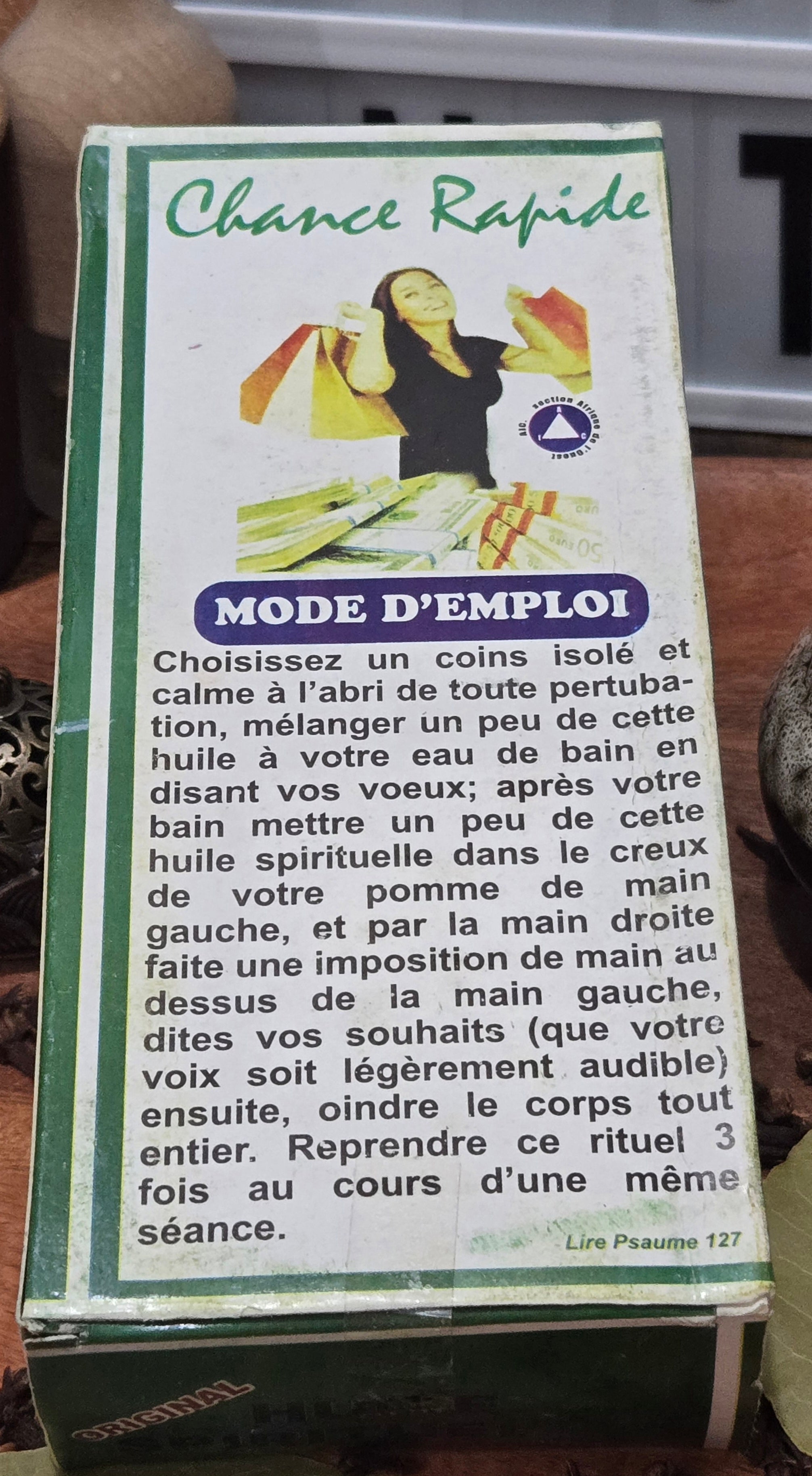 ✨ Huile Spirituelle Chance Rapide
Chance • Opportunités • Réussite