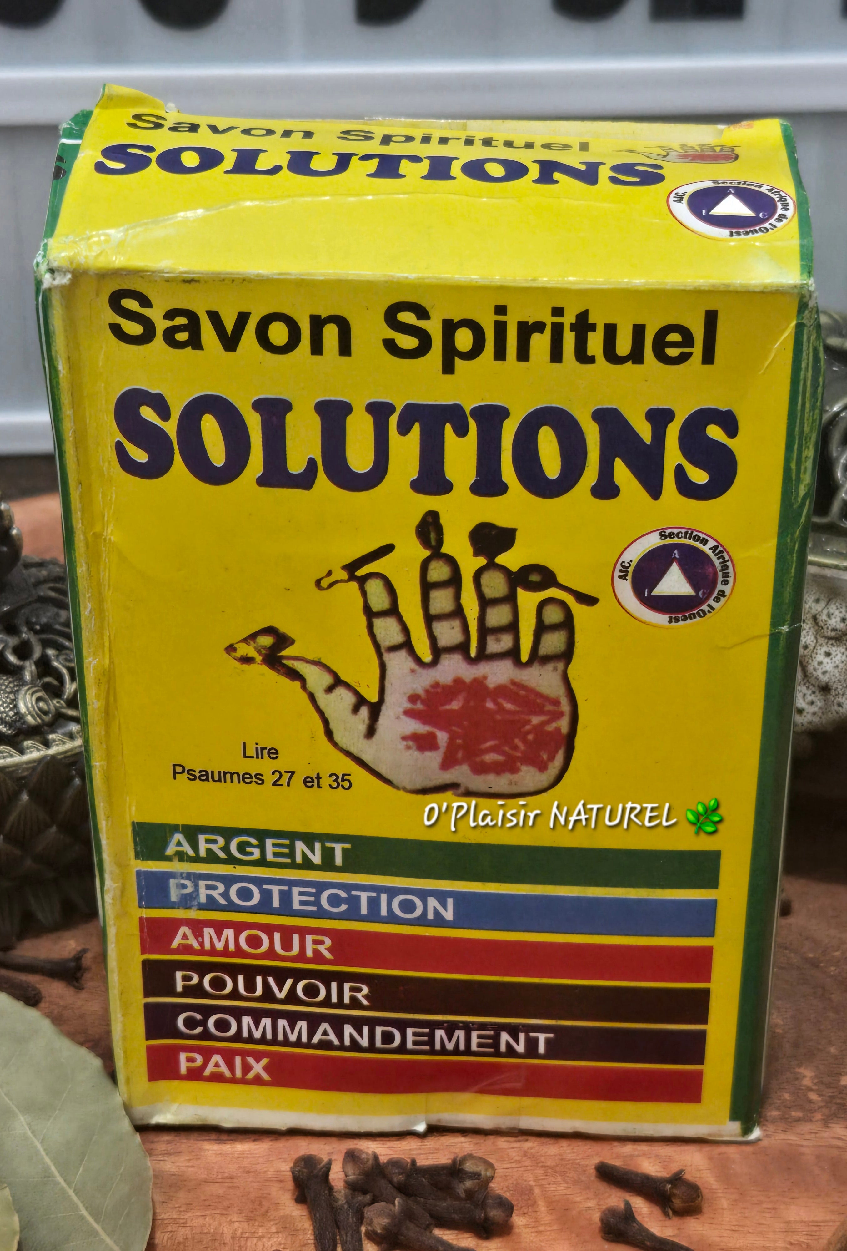 ✋ Savon Spirituel SOLUTIONS + Parfum 
Argent • Protection • Amour • Pouvoir • Commandement • Paix