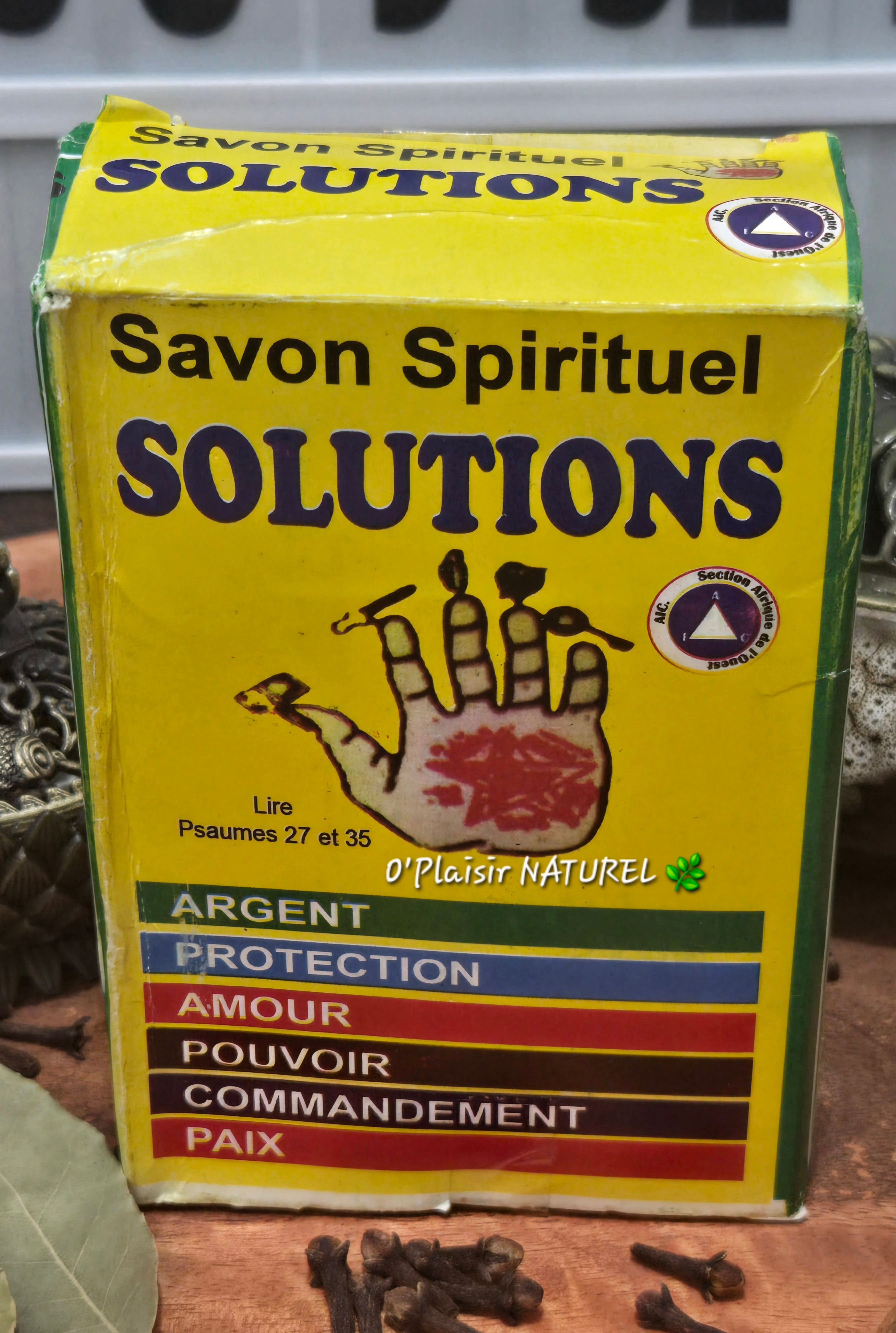 ✋ Savon Spirituel SOLUTIONS + Parfum 
Argent • Protection • Amour • Pouvoir • Commandement • Paix