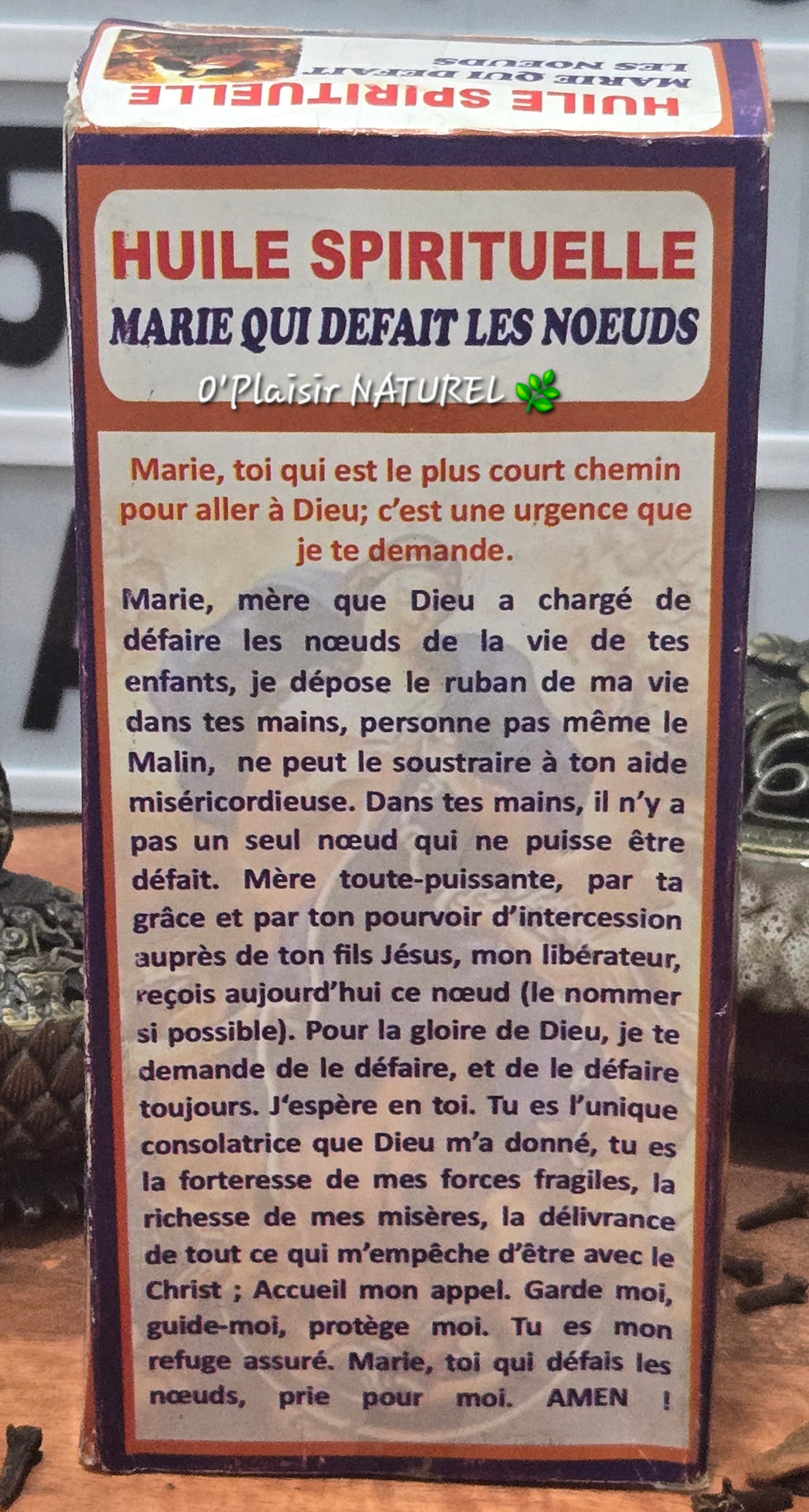 ✨ Huile Spirituelle Marie Qui Défait Les Nœuds
Déblocage • Libération • Miracle