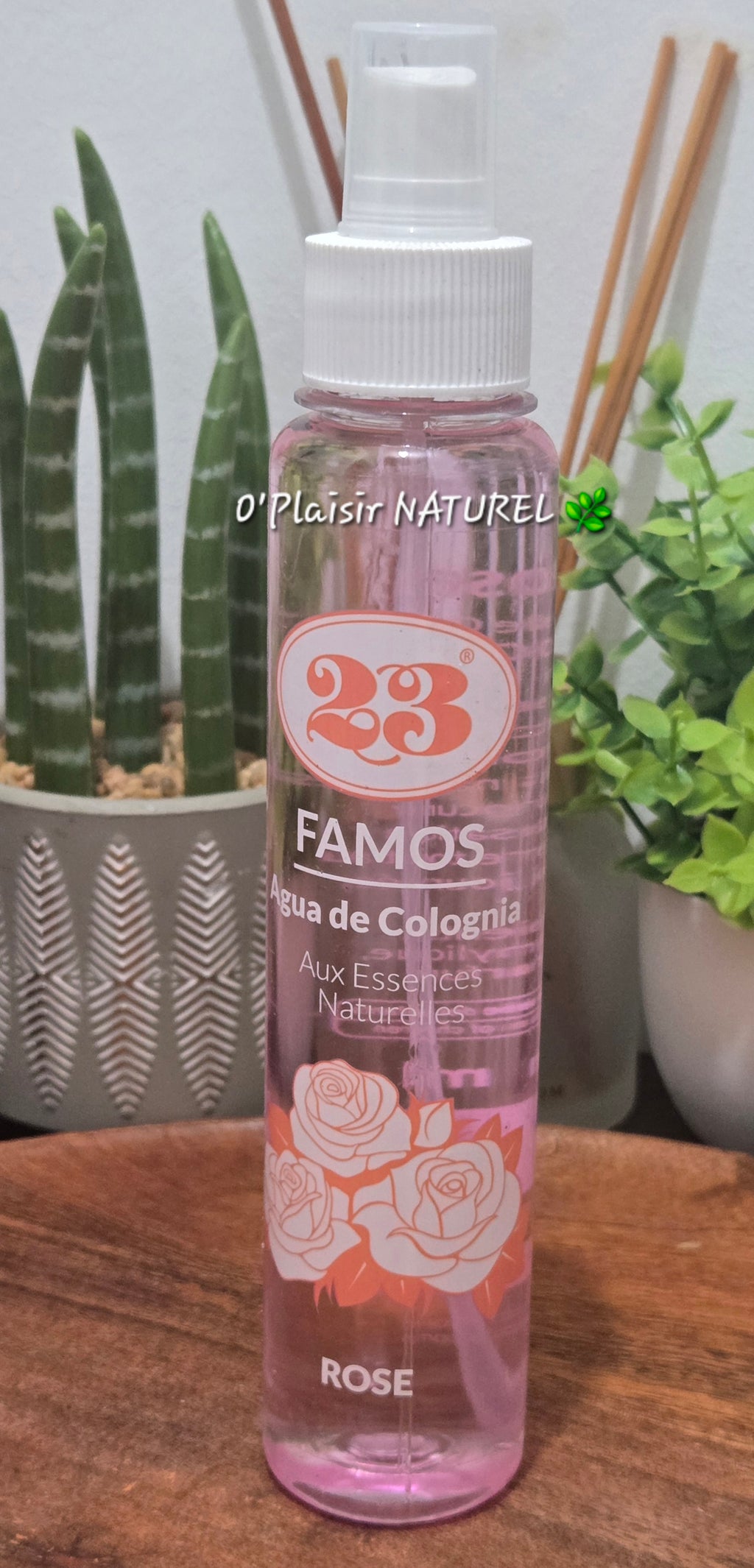 23 Famos Rose – Eau de Cologne aux Essences Naturelles 250 ml | Spray Parfum Floral