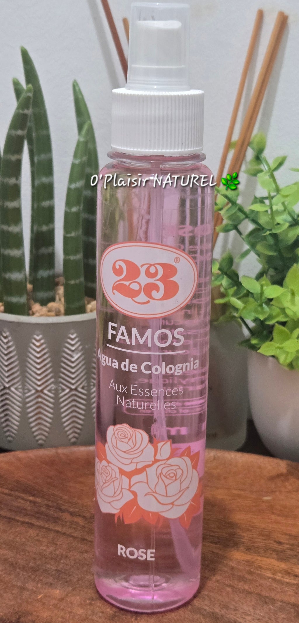23 Famos Rose – Eau de Cologne aux Essences Naturelles 250 ml | Spray Parfum Floral