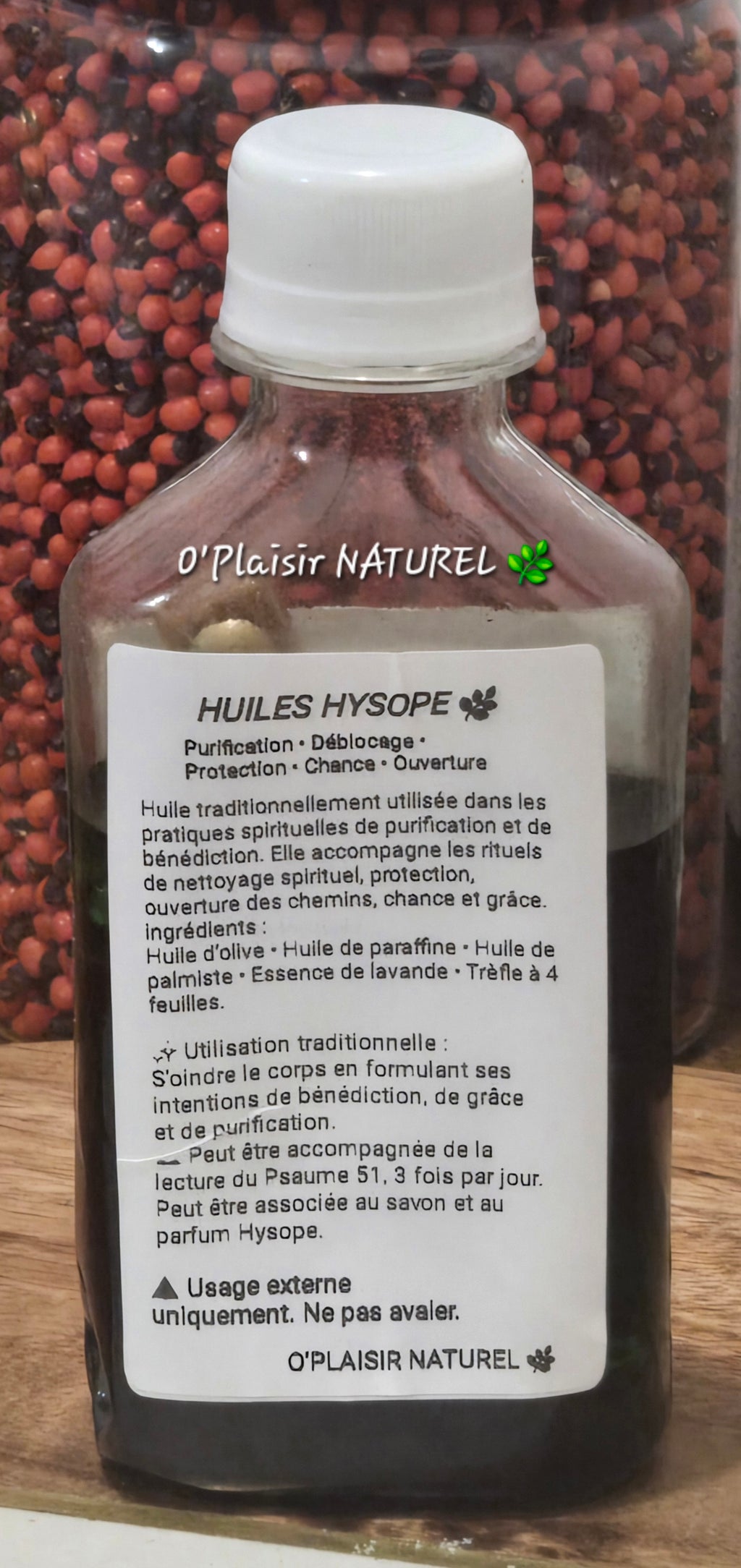 Huile Spirituelle Hysope avec Croix.        Recentrage • Détente • Énergie positive