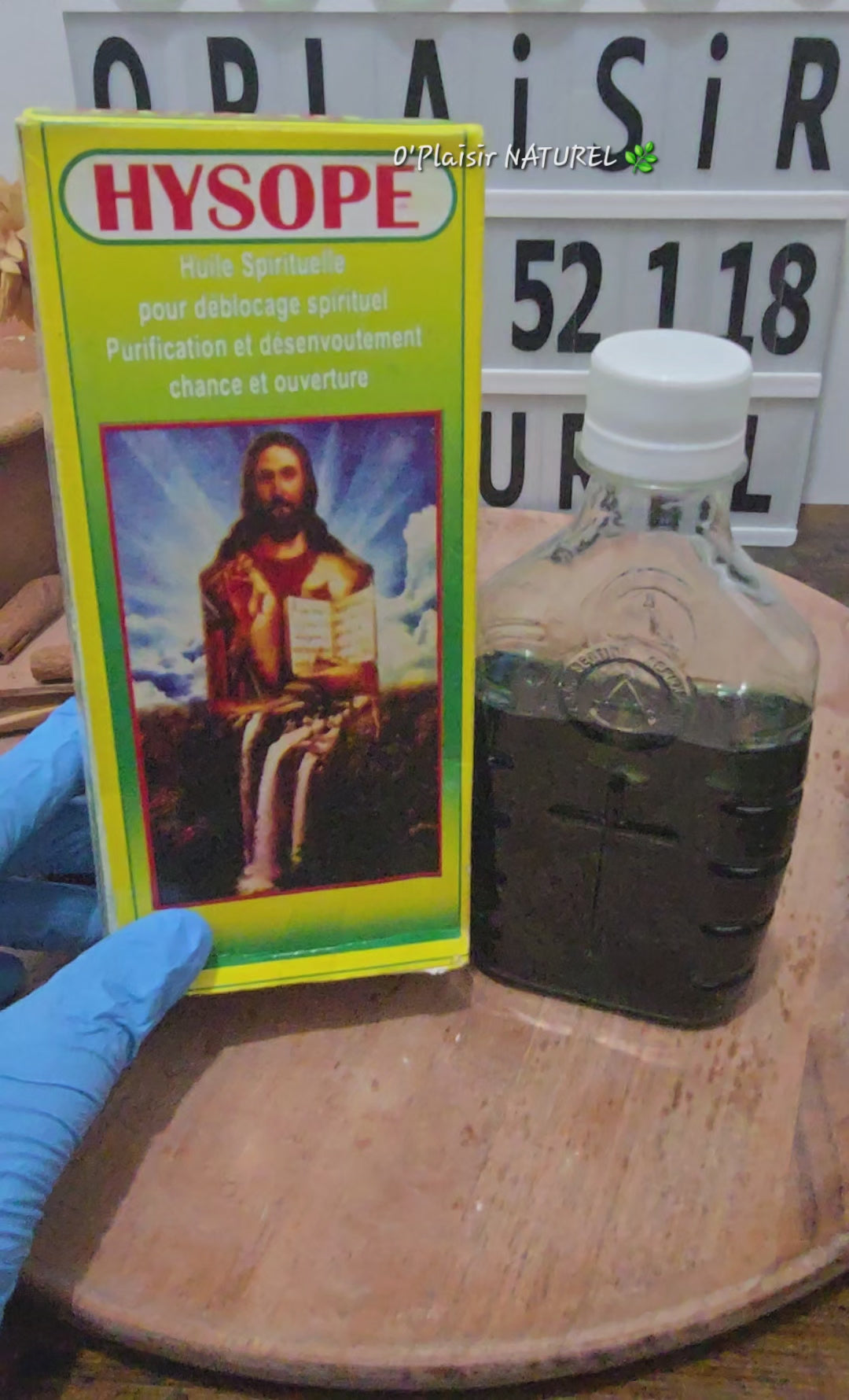 ✨ Huile Spirituelle Hysope avec Croix.                Purification • Désenvoûtement • Protection