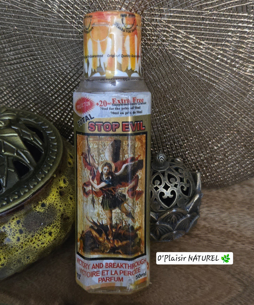 Parfum TOTAL STOP EVIL – Protection, Victoire et Percée 
Repoussez les ténèbres et ouvrez les chemins de la réussite